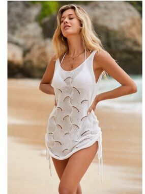 Cupshe Lovely Day Crochet Cutout Cover-Up Dress - Medium NWT